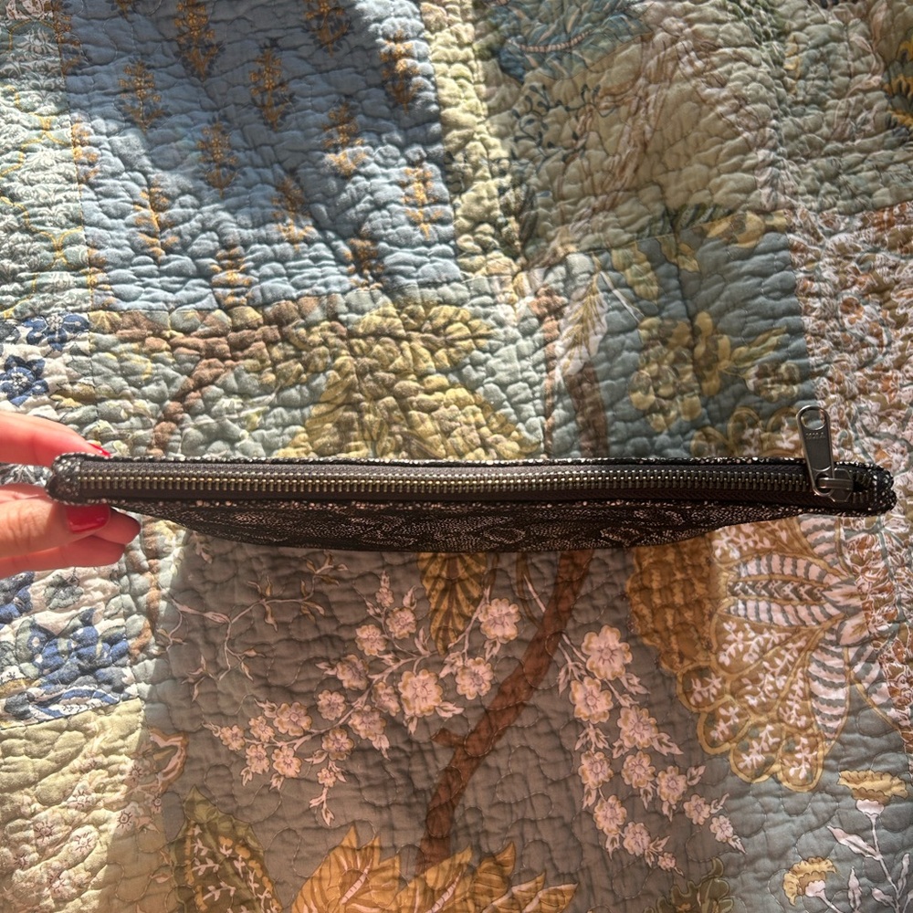 Python Leather Envelope Clutch - image 2